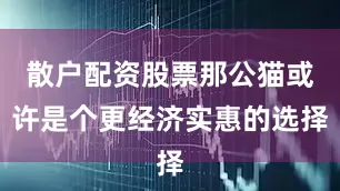 散户配资股票那公猫或许是个更经济实惠的选择